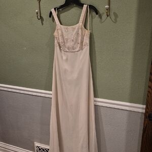 Adrianna Papell Cream Embellished Prom Dress